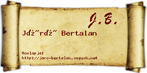 Járó Bertalan névjegykártya